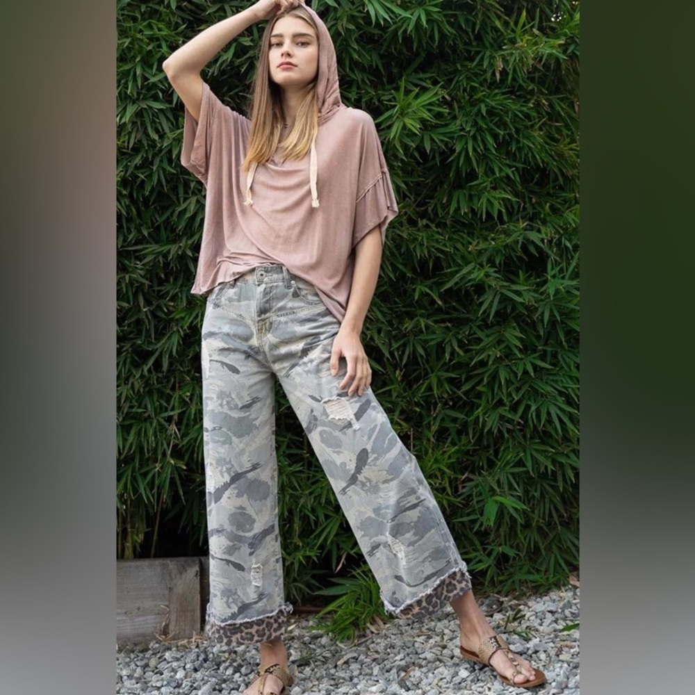 POL Camo Distressed Pants